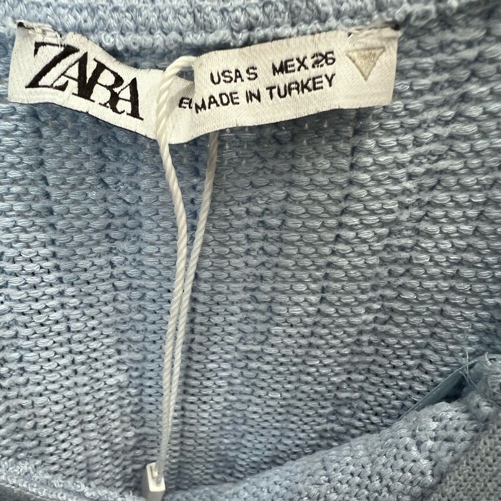 Zara blue knitted halter bodycon dress knit Size Small - Picture 3 of 14